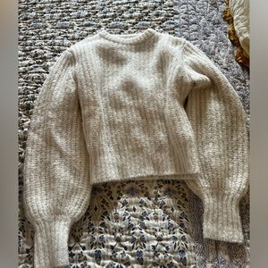 White Reformation alpaca crew neck sweater
